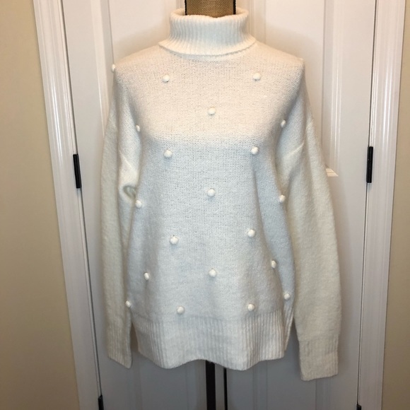 Karen Kane White Pom Dot Sweater size Small - Picture 2 of 6